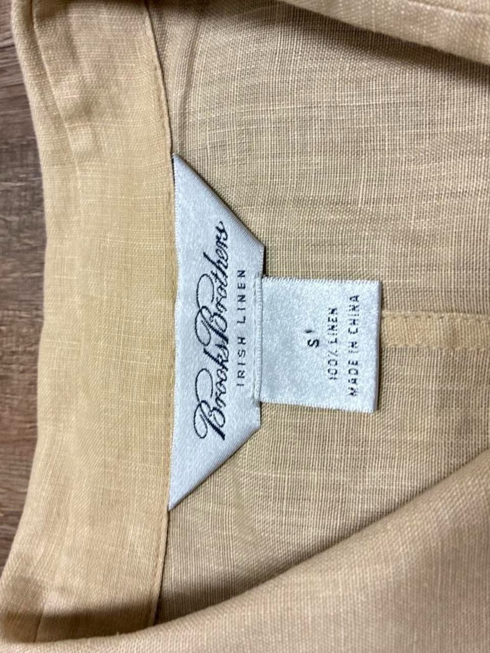 Brooks Brothers Irish Linen Beige Button Up Shirt Women’s Small Coastal - Picture 5 of 6